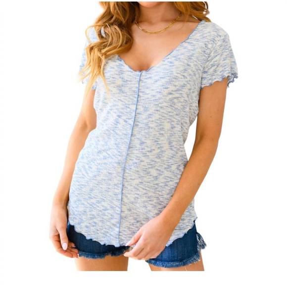 NEW CULTURE CODE count me in cap sleeve top in blue - Picture 2 of 3